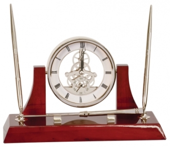 Rosewood with Silver Executive Piano Finish Clock