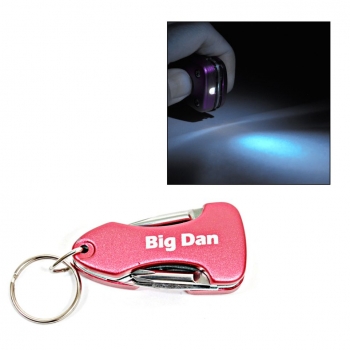 Pink MultiTool LED Keychain
