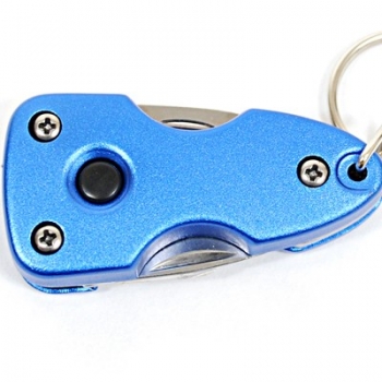 Blue MultiTool LED Keychain