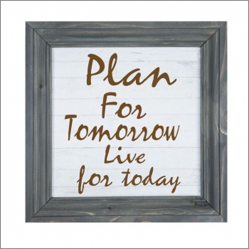 PLAN FOR TOMORROW LIVE FOR TODAY WALL HANGING 