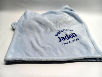 Personalized Welcome Blue Luxurious Soft Baby Blanket