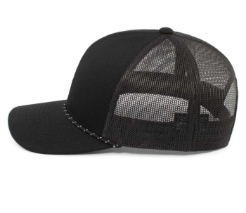Custom Embroidered All Black Snapback Braid Cap 