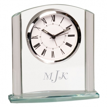 Personalized Clear Arch Glass Clock 