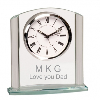 Personalized Clear Arch Glass Clock 
