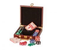 Personalized Rosewood Finish 100 Chip Poker Set 