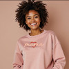 Embroidered Love Mama Dusty Rose Crewneck Sweatshi...