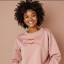Embroidered Love Mama Dusty Rose Crewneck Sweatshi...