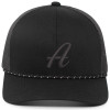 Custom Embroidered All Black Snapback Braid Cap 