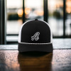 Embroidered Snapback Black & White Braid cap 